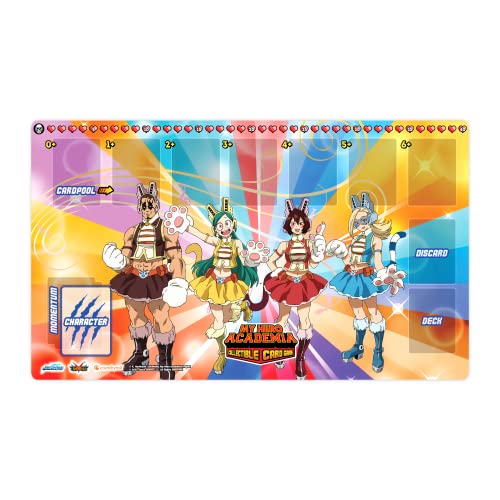 Jasco My Hero Academia Collectible Card Game Series 3 Wild Wild Pussycats PLAYMAT | 18" by 24" Rubber Game Mat | Ages 14+ | 2 Players | Average Playtime 20-30 Minutes | Made by Jasco Games