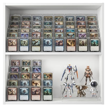WOPITUES 16 Pack Trading Card Storage Box,Clear Card Box Holds 250 Unsleeved Cards,PET MTG Deck Box, Commander Deck Box for TCG/MTG/Magic,Sports Cards, Collectible Trading Cards
