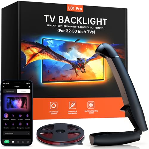 TV LED Backlight, 11.5ft Cuttable TV Lights That Change with TV for 32-50 Inch Screen and PC Monitor, TV Backlight with Sensor, Smart App Control, Game & Music Sync Color Changing Lights - color: Multicolor, size: 11.5FT for 32''-50'' TV