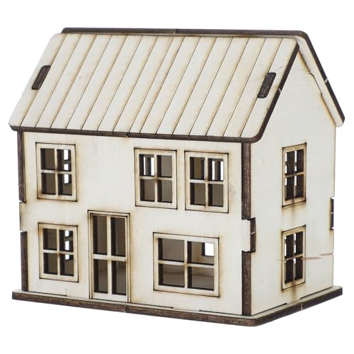Kisangel DIY Miniature House Kit Unfinished Wood House Model for Painting and Assembly 3.66 X 3.46 X 2.44 in Small Wooden for Christmas Village Decoration Holiday Scene Craft Projects