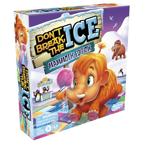 Hasbro Gaming Don’t Break The Ice Mammoth Edition Board Game | Ages 3 and Up | 2 to 4 Players | Preschool and Kids Games (Amazon Exclusive)