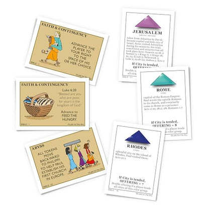 Late for The Sky Bibleopoly Family Board Game – Faith-Based Cooperative Christian Play for 2–6 Players, Ages 8+, Bible History, Build a Church for Sunday School