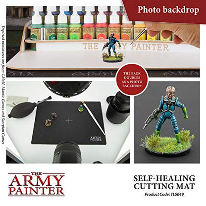 The Army Painter, Self-Healing Cutting Mat, Double Sided PVC Non-Slip, A4 | 3-Ply Gridded Miniature and Model Cutting Board, A4, Tabletop Roleplaying, Boardgames, and Wargames Miniature Modelling