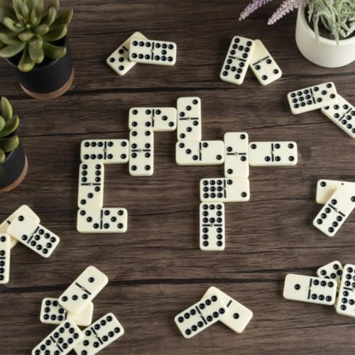 Domino Set with Wood Case - 55 Premium Double Nine Dominoes and Convenient Storage Box - Family Games by Trademark Games (Light Brown) - style: 55 Piece