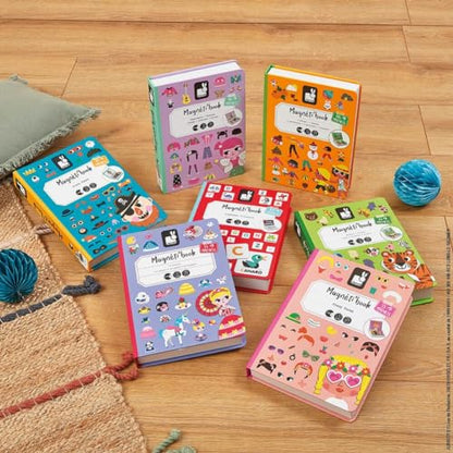 Janod MagnetiBook 41 pc Magnetic Animal Mix and Match Game - Creative Play - Enhances Motor Skills - Develops Dexterity and Coordination - Easy Storage, Educational, Safe | Creative Educational Play - Enhances Motor Skills - Develops Dexterity and Coordin