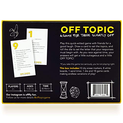 OFF TOPIC Party Game for Adults - Fun Adult Board Games for Groups of 2-8 Players - Hilarious Game Night Card Game for Friends, Family & More