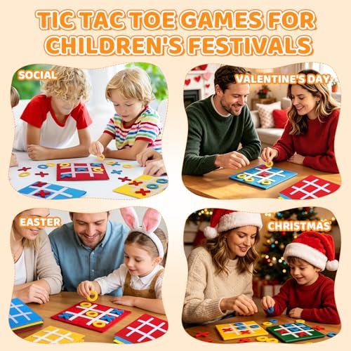 72 Pcs Tic Tac Toe Board Game for Kids and Family, Tic Tac Toe Birthday Party Favors, Easter Goodie Bag Stuffers for Kids, Classroom Prizes Elementary and Mini Games for Travel