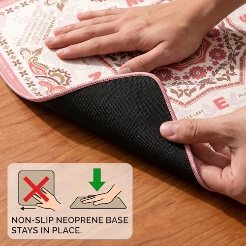Mahjong Mat 31.5x31.5 inches – Quiet, Foldable Table Mat for Mahjong, Card Games & Board Games, 3-Layer Noise-Reducing Design, Waterproof & Easy-Clean, Includes Storage Bag (Pink - Regular) - color: Pink - Regular