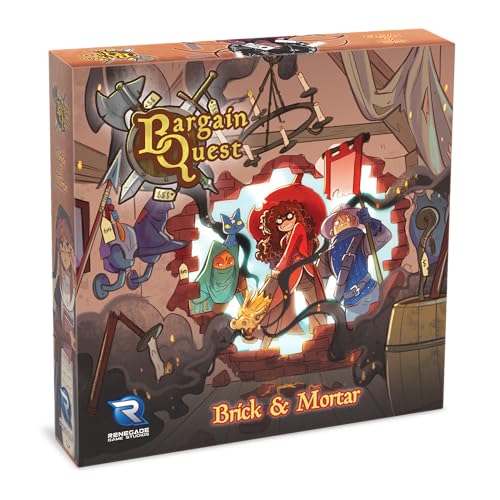 Renegade Game Studios Bargain Quest: Brick & Mortar Expansion Board Game | Add Event Cards, Retail Rumble Mode & New Shop Boards to the Base Game for Strategic 2-6 Player Family Game Night Fun
