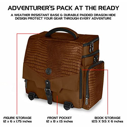 ENHANCE Travel Bag for DND Collector's Edition, Bag Compatible with Dungeons and Dragons, Combat Mat Holder, Dice Pockets and Accessories, Carry 4-8 Books (Brown Dragon) - color: Brown Dragon