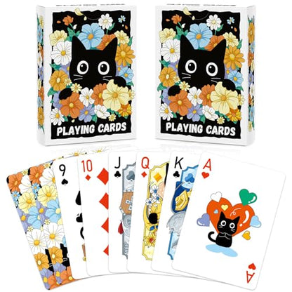 Playing Cards 2 Pack, 2 Deck of Cards, Cat Theme Playing Cards | Standard, Poker Cards Set for Card Games, Family Game Night, Blackjack, Travel, Party Favors, Birthday, Stocking Stuffers - style: Cat