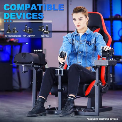 Marada Racing Flight Game Mount with Red Seat Compatible with Thrustmaster A10C Hotas Warthog,Adjustable,Throttle,Joystick & Keyboard Not Included
