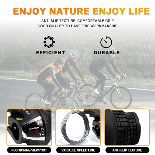 Revoshift MTB Bike Bicycle Right Shift Lever, SL-RS35 6/7 Speed Bicycle Twist Grip Gear, Bike Handle Shifter for Mountain Bicycle - color: SL-RS35-6R