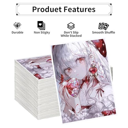 MTG Card Sleeves, Ultra Clear Front & Matte Finish Back, 100 Count Standard Size Matte Art Sleeve for Magic The Gathering (Flame) - color: Flame