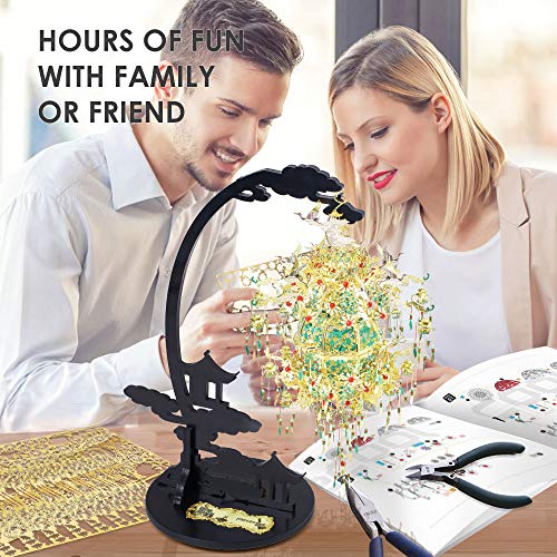 Piececool 3D Metal Puzzles for Adults, Silver Sachet with Grape DIY 3D Model Building Kits, Great Halloween, 592 Pcs