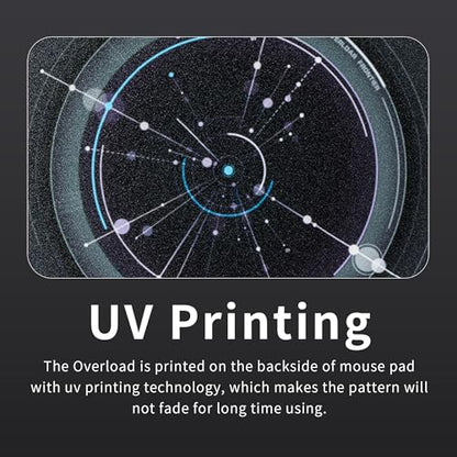 XVX Glass Mousepad Gaming, Overload Black Tempered Glass Mouse Pads for Gaming,Professional Large Mouse Mat 16.2" x 12.2", Special Glass Surface with Improved Precision and Speed - color: Black(Overload)