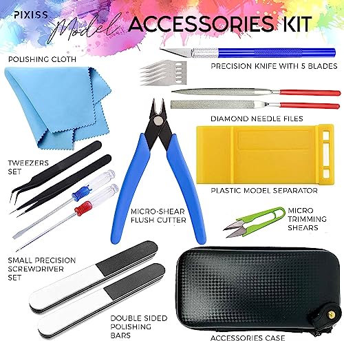 Pixiss Gundam Model Tool Kit - Essential Hobby Tools for Plastic Model Building, Miniature Crafting, and Gundam Model Kits - Complete Model Kit Tool Set