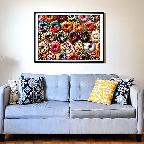 Think2Master Donuts 250 Pieces Jigsaw Puzzle. Perfect White Elephant Gag Gift. Fun Puzzle for Families. Great Gift for Adults and Teens. Size: 14.2” X 19.3” - style: Delicious Donuts