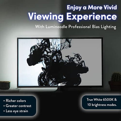 Luminoodle Bias Lighting, Backlight Kit for Monitors up to 24" - USB LED Light Strip - Computer Monitor Backlight - True White Adhesive Strip - White - Small (<24" TV) - size: White: Small (<24 in TV)