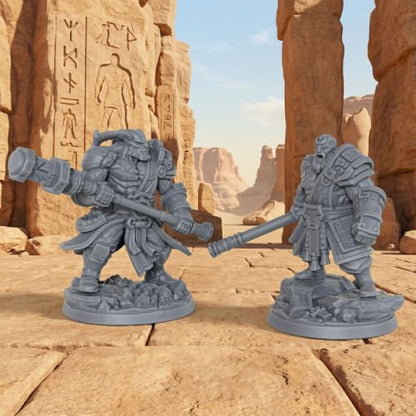Fantasy Tabletop Unpainted Miniatures -32mm Rune Giants Duo AS1012 | 1:50 Miniature Game Role Playing RPG Accessory Dungeon Masters Boss Encounter - Giant Boss