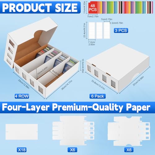 6 Pack Trading Card Storage Box 18800+ Count Cards Storage Box with 48 Card Divider White Sports Card Boxes Bulk Card Cases Cardboard Card Collection Trading Card Boxes for Basketball MTG TCG Cards - size: 6 Set-2