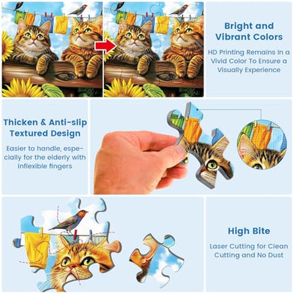 6 Packs 16 Large Piece Puzzle for Seniors, Dementia Alzheimer's Products Activities for Elderly Adults, Easy Puzzle Alzheimer’s Memory Cognitive Game Gift for Patient in Nursing Home - style: 6 Pack 16 Large Piece