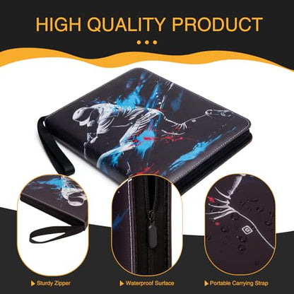 9 Pocket Baseball Card Binder, Premium Zip Trading Card Binder 990 Double Sided Pocket PU Collection Binder, Collector Album, Card Folder for MTG, TCG, Sports Cards - color: 990-Baseball-2