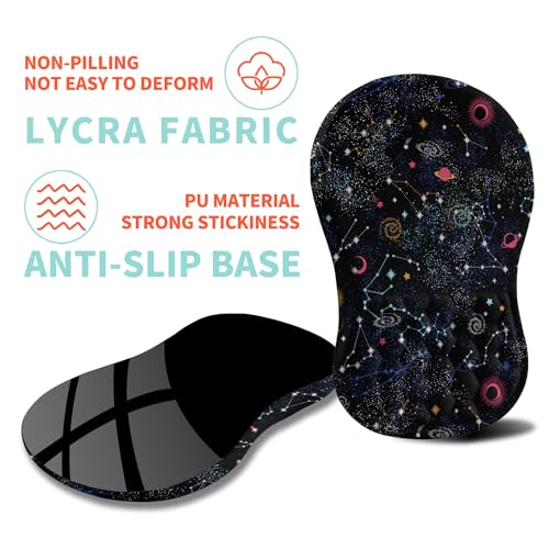 Ergonomic Mouse Pad Wrist Support with Memory Foam Massage Bulge, Carpal Tunnel Pain Relief Mousepad Wrist Rest for Mouse(12x8 inch, Galaxy) - color: Kg021-galaxy