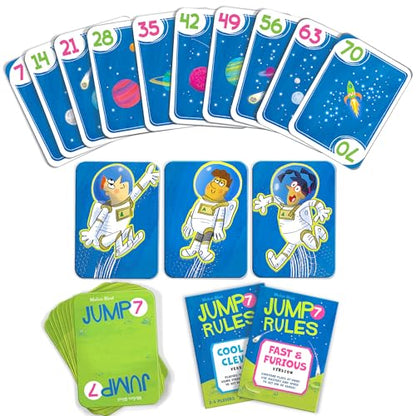 Melon Rind Jump 7, Math Game for Kids Learning Multiples of 7, Lively, Space-Themed Card Game, Quick, Fun Activity for Boosting Math Confidence, Easy to Learn, Ages 8+ - style: Multiples of 7