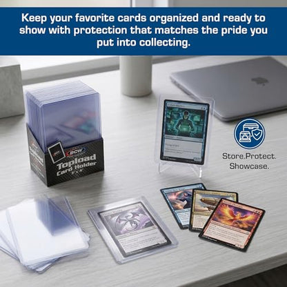 BCW 3x4 Topload Card Holder - Standard - 25ct | Rigid PVC Trading Card Protection for Baseball Cards, Football Cards, and Trading Cards Like Pokémon and MTG | Holds Cards Up to 20pts
