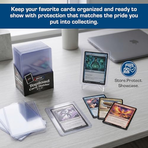 BCW 3x4 Topload Card Holder - Standard - 100ct | Rigid PVC Trading Card Protection for Baseball Cards, Football Cards, and Trading Cards Like Pokémon and MTG | Holds Cards Up to 20pts - size: 100 Count