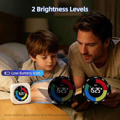Visual Timer for Kids & Adults, 99 Min Digital Visual Countdown Timer with Progress Bar, Count Up Timer for ADHD, Classroom, Kitchen, Study, Focus, Productivity & Time Management