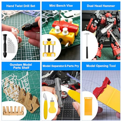 Gundam Tool Kit, 250 Pcs Professional Model Tool Kit for Gundam, Modeling Tools for Models with Decals Sticker Operated Box, Model Building Tools Hobby Tools Craft Set for Repairing Fixing Painting - color: 250 Pcs