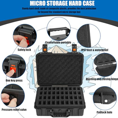 TORIBIO Miniature Storage Figure Hard Shell Case, 80-108 Slot Miniature Sturdy Hard Case Figurine Carrying Case, Compatible with D&D DND Minis and More - style: 80-108 Slots