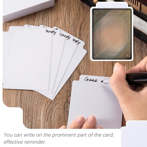 100 Pcs Trading Card Dividers Plastic Card Dividers, Frosted Separator with Tabs Standard Vertical Compatible with Games Sports TCG, 2.7 x 3.8 Inches (White) - color: White