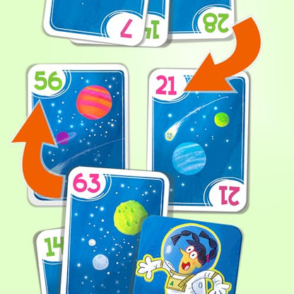 Melon Rind Jump 7, Math Game for Kids Learning Multiples of 7, Lively, Space-Themed Card Game, Quick, Fun Activity for Boosting Math Confidence, Easy to Learn, Ages 8+ - style: Multiples of 7