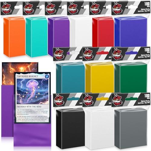 1200ct MTG Card Sleeves, Matte Trading Card Sleeves, Textured Back Penny Card Sleeve Deck Card Protectors for Baseball Football, MTG TCG Trading Sports Cards (12 Colors) - color: 1200p