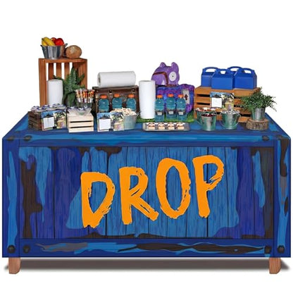 Moukeren Video Game Themed Birthday Tablecloth Drop Box Military Decoration Drop Box Table Cover for Gamers Men Birthday Graduation Supplies,72x30inches