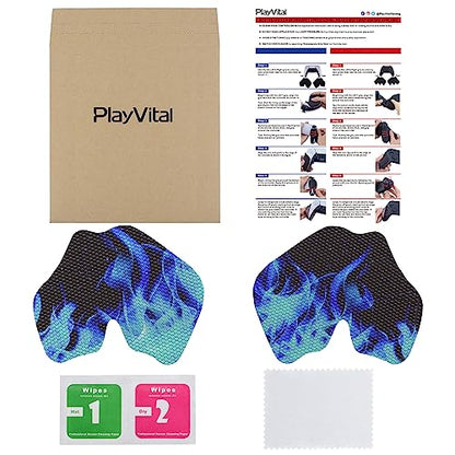 eXtremeRate PlayVital Anti-Skid Sweat-Absorbent Controller Grip for ps5 Controller, Professional Textured Soft Rubber Pads Handle Grips for ps5 Controller - Blue Flame - color: Blue Flame