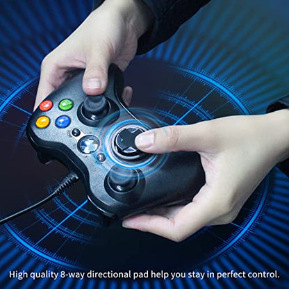 OSTENT Wired USB Controller Gamepad Joystick for Microsoft Xbox 360 Console Windows PC Laptop Computer Video Game Color Black - color: Black