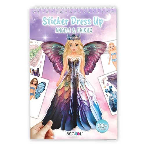 Sticker Dress Up Angels and Fairies Activity Book for Girls | Features guided fashion paper doll scenes; perfect for creative kids ages 5 and up who love imaginative play. - color: Sticker Dress Up Angels and Fairies