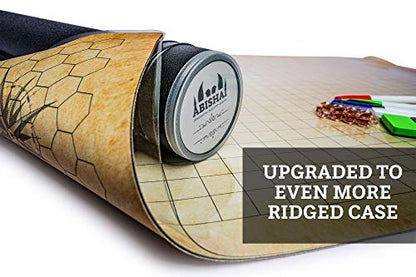 RPG Battle Grid Mat - 24" x 36" High Quality Double Sided Neoprene Mat Plus Dry Erase PVC Film - Table Top Role Playing Map - DND Role Play - Dungeons and Dragons Maps Tiles - Tabletop Gaming Mat