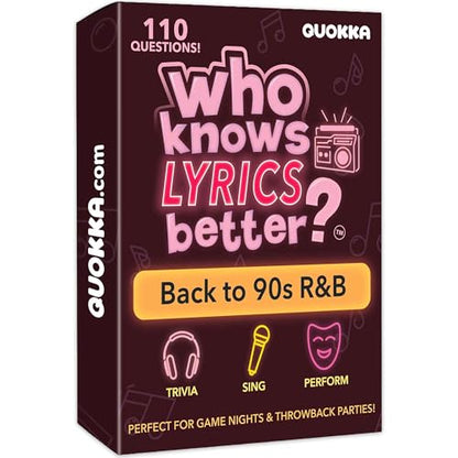 Quokka Who Knows Lyrics Better? 110 Throwback Questions – Back to 90s R&B – Ultimate Music Trivia and Singing Game for Adult & Family Party Games – Fun Lyric Challenge for Teens, Girls & Game Nights - color: Lyrics Rnb Ext