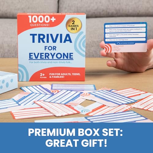 Trivia for Everyone — 1000+ Questions for Adults, Teens, and Families — Fun Board Game for Party & Game Nights — Card Game for People in Pursuit of Fun — Two Difficulty Levels