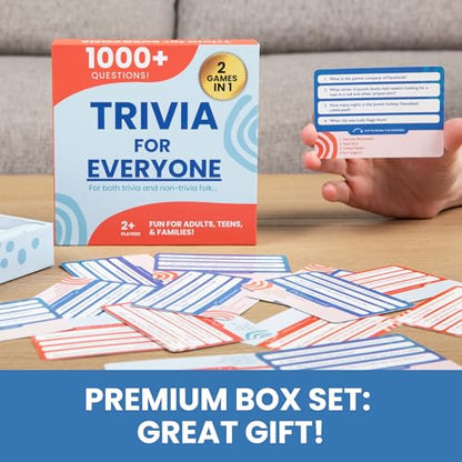 Trivia for Everyone — 1000+ Questions for Adults, Teens, and Families — Fun Board Game for Party & Game Nights — Card Game for People in Pursuit of Fun — Two Difficulty Levels