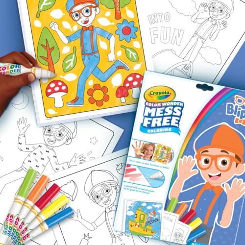Crayola Blippi Color Wonder Coloring Set, 18 Blippi Mess Free Coloring Pages for Toddlers, Travel Activity, Toddler Toys & Gifts - style: Blippi