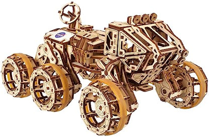 UGEARS Manned Mars Rover NASA - 3D Wooden Puzzles for Adults Car Puzzles for Adults – Mechanical 3D Puzzle Models to Build with Spring Drive DIY Crafts