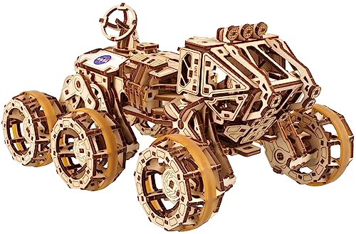 UGEARS Manned Mars Rover NASA - 3D Wooden Puzzles for Adults Car Puzzles for Adults – Mechanical 3D Puzzle Models to Build with Spring Drive DIY Crafts