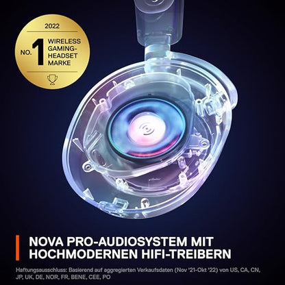 SteelSeries Arctis Nova Pro Wireless Multi-System Gaming Headset - Premium Hi-Fi Drivers - Active Noise Cancellation - Infinity Power System - Stealth Retractable Mic - PC, PS5/PS4, Switch, Mobile - color: Black, style: PC