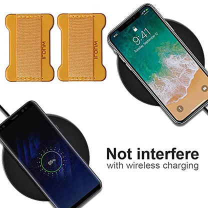 Universal Phone Grip for Smartphones - Phone Holder for Hand for Back of Phone - Wireless Charging Compatible - 2Pack (Black Brown) - color: Black Brown